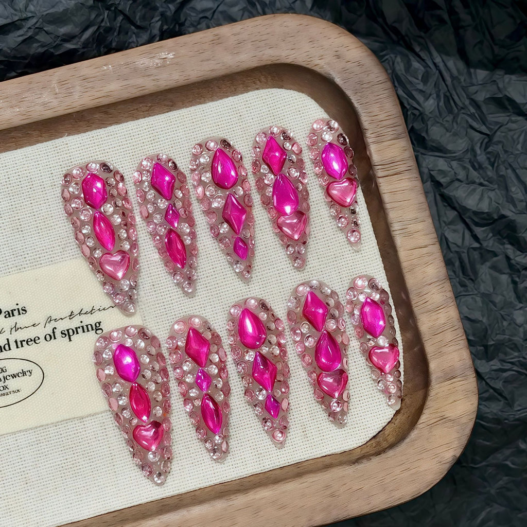 Super Flash Color Explosive Dragon Fruit Color Full Diamond European and American Style Sharp Handmade Wearing Armor