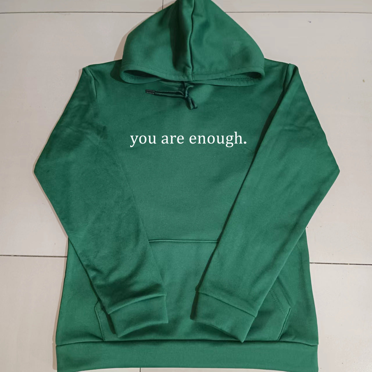 Women's Fleece Hoodie with Lettering Slogan Print Kangaroo Pocket Drawstring Print Hoodie Oversized