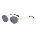 Gafas de sol de metal con montura elíptica, gafas de alta gama para mujer, gafas de sol estilo ojo de gato retro y de moda