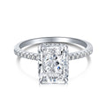 S925 Silver French Ultra-shiny Square Diamond 8A Ice Flower Cut Zircon Ring