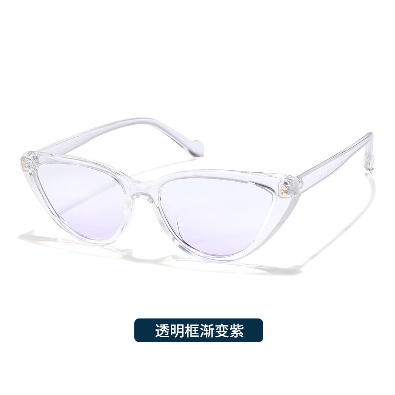 Trendy Street Photography Candy Color Cat Eye Sunglasses Sunglasses
