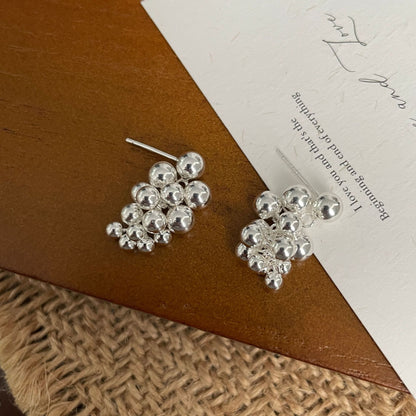 S925 Sterling Silver Vintage Grape Earrings Fashionable Earrings