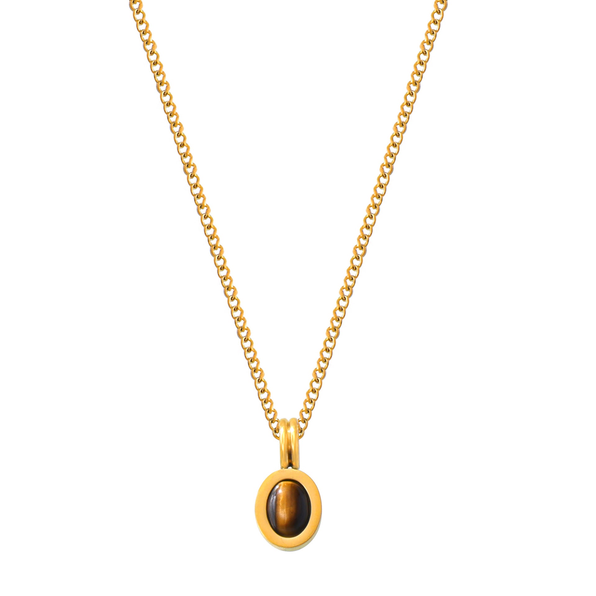 Maillard-style-natural-stone-bead-design-necklace-tiger-eye-stone-pendant-double-layer-stacked-wind-titanium-steel-lock-chain