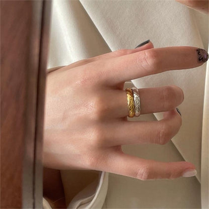 S925 Sterling Silver Diamond Patterned Ring with Female Opening