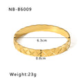 Zircon Bracelet with Roman Numerals, Diamond Pattern, Five-pointed Star, Stainless Steel Plated with Real Gold Jewelry