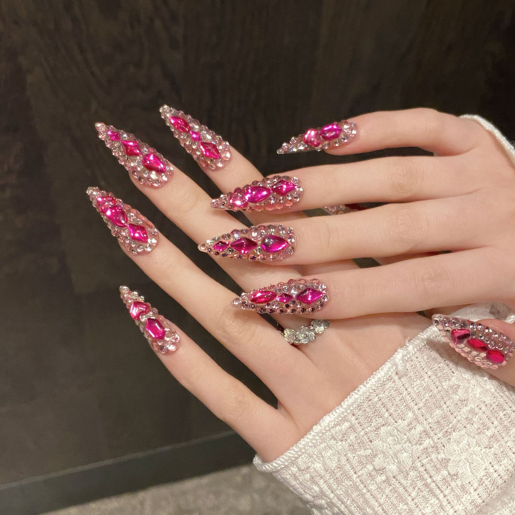 Super Flash Color Explosive Dragon Fruit Color Full Diamond European and American Style Sharp Handmade Wearing Armor