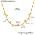 5A Round Bead Zircon Hollowed-out Lucky Four-leaf Flower Layered Necklace with 18K Gold Plated Accessories and Neck Chain