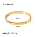 Zircon Bracelet with Roman Numerals, Diamond Pattern, Five-pointed Star, Stainless Steel Plated with Real Gold Jewelry