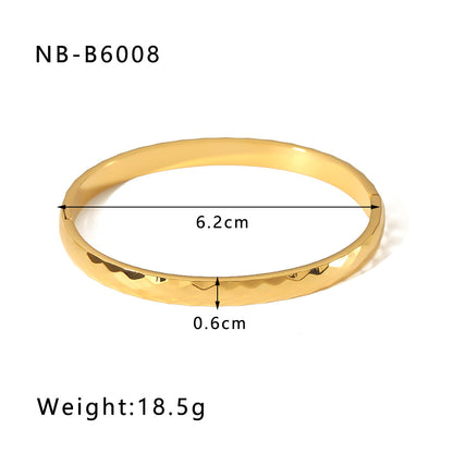 Zircon Bracelet with Roman Numerals, Diamond Pattern, Five-pointed Star, Stainless Steel Plated with Real Gold Jewelry
