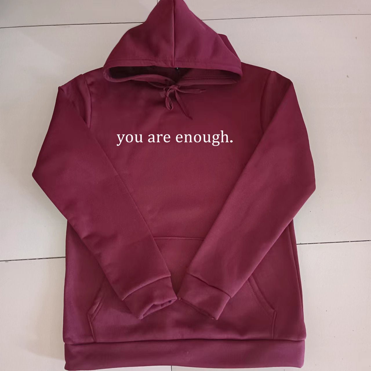 Women's Fleece Hoodie with Lettering Slogan Print Kangaroo Pocket Drawstring Print Hoodie Oversized