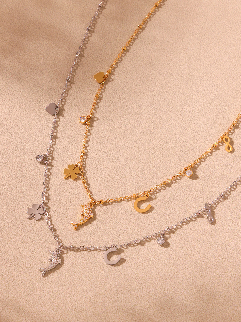 Stainless Steel 5A Zircon Dolphin Collarbone Chain Necklace Jewelry
