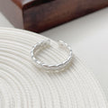 S925 Sterling Silver Diamond Patterned Ring with Female Opening