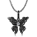 S925 Sterling Silver Necklace with Electroplated Black Gold Zircon and Dark Style Accessories