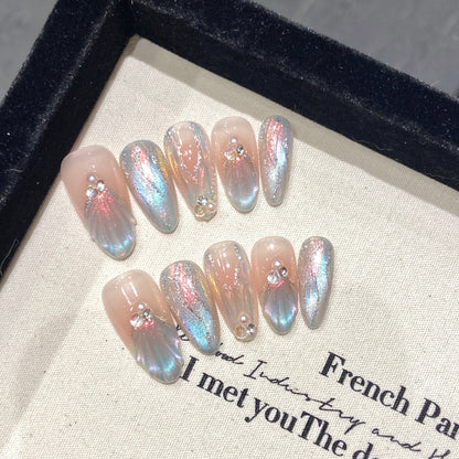 100% Handmade Wearable Nail Art, High-end Phototherapy Nail Art, Detachable Fake Nail Stickers