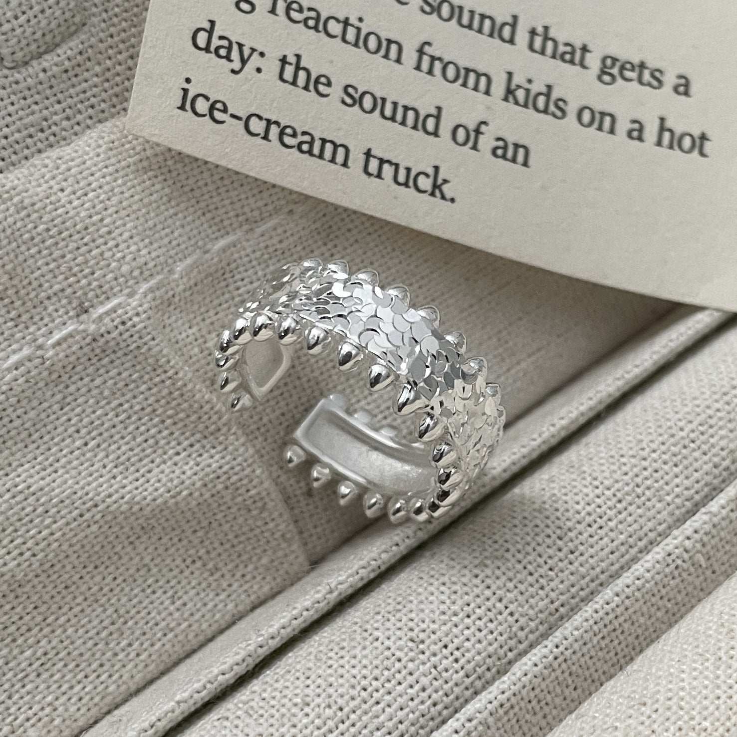 925 Sterling Silver Niche Design Ring, Crushed Ice Ring