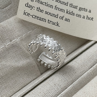 925 Sterling Silver Niche Design Ring, Crushed Ice Ring