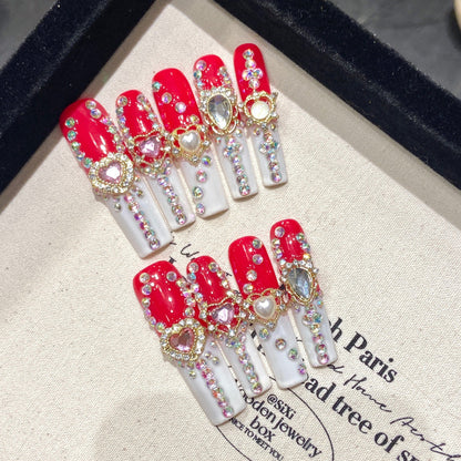 European and American Style Exaggerated Niche Abstract Heavy Industry Carved Handmade Nail Art