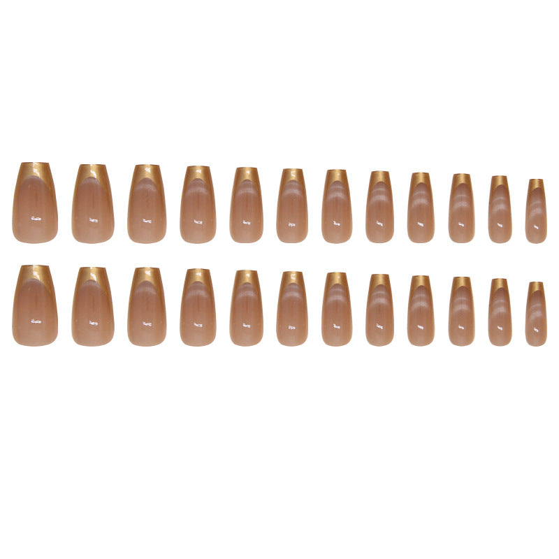 Cat Eye Wearing Nail Patch, Luxurious Brown Color, Detachable Nail Patch, 24 Pieces