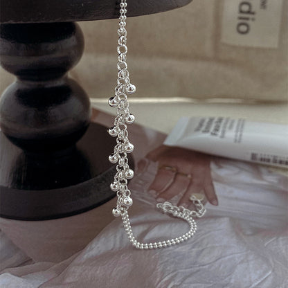 S925 Sterling Silver Bean Fringe Bracelet for Women