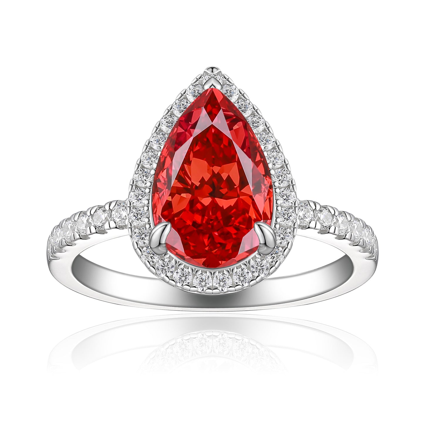 S925 Sterling Silver 8 * 12 Droplet Shaped High Carbon Diamond Ring with A Luxurious and Luxurious Feel, Featuring Fireworks and Ice Flower Cut 8A Zircon Silver Ring
