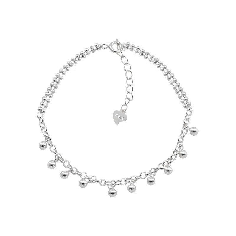 S925 Sterling Silver Bean Fringe Bracelet for Women