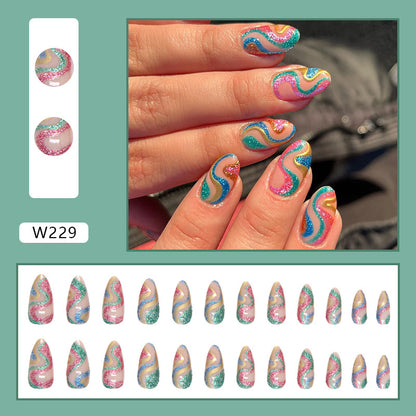 Wearing Nail Art Patches in A Set of 24 Pieces