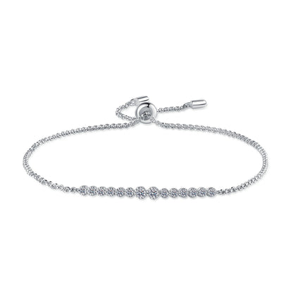S925 Sterling Silver All Moissanite Champagne Gold Bracelet for Women
