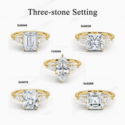 Light Luxury and High-end S925 Pure Silver Inlaid with Moissanite Ring, 1 Carat Pillow Shaped Olive Shaped Gold Ring with GRA Certificate