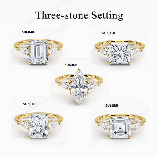 Light Luxury and High-end S925 Pure Silver Inlaid with Moissanite Ring, 1 Carat Pillow Shaped Olive Shaped Gold Ring with GRA Certificate