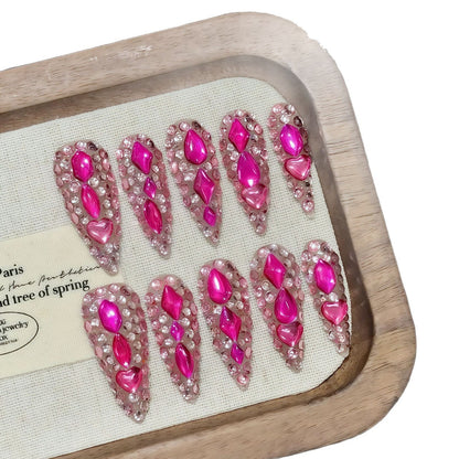 Super Flash Color Explosive Dragon Fruit Color Full Diamond European and American Style Sharp Handmade Wearing Armor