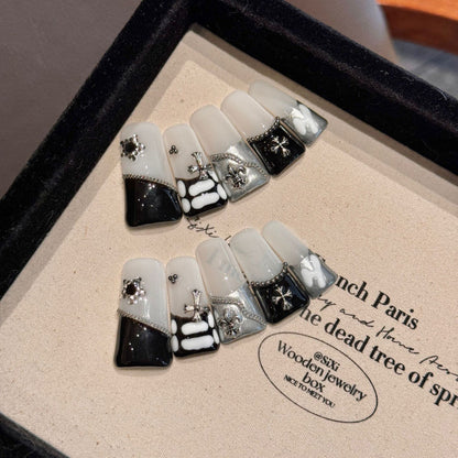 European and American Style Exaggerated Niche Abstract Heavy Industry Carved Handmade Nail Art