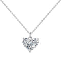 S925 Silver Pink Heart-shaped Zircon Jewelry Necklace Earrings