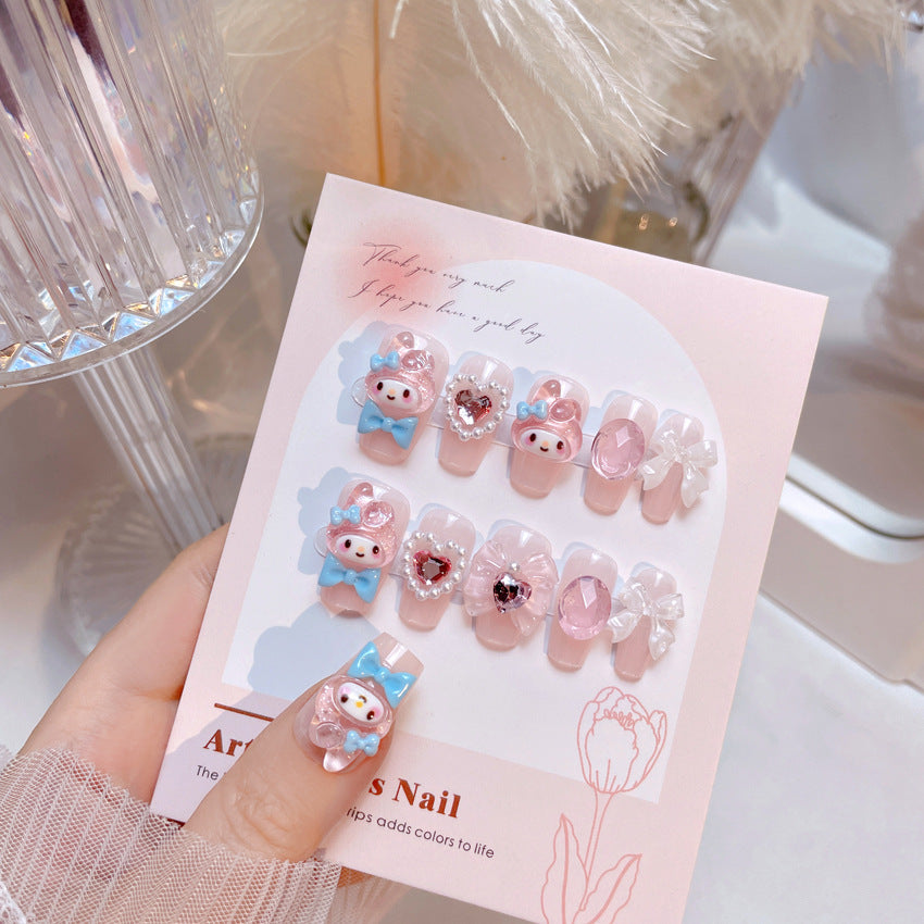 Dopamine Wearing Nail Art for Beautiful Girls, Cute Wearing Nail Stickers, Cute Wearing Nail Art