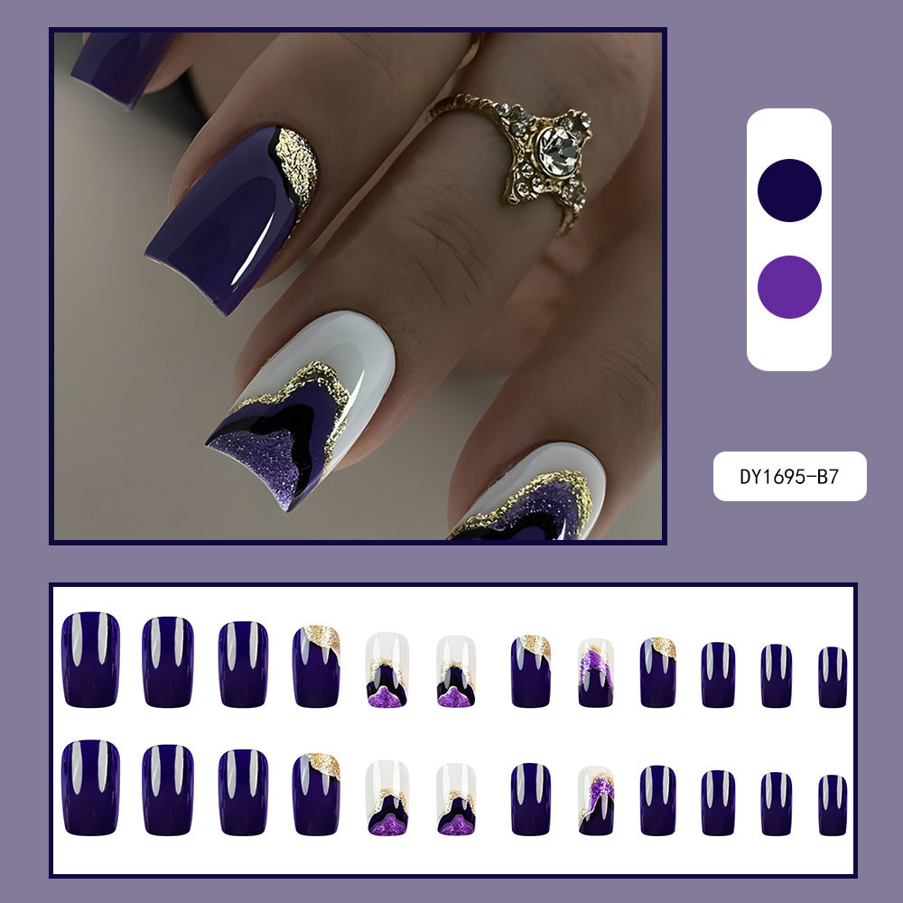 Purple Glitter Press on Nail Art Sheet