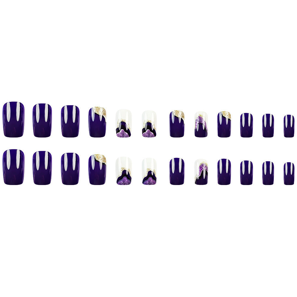 Purple Glitter Press on Nail Art Sheet