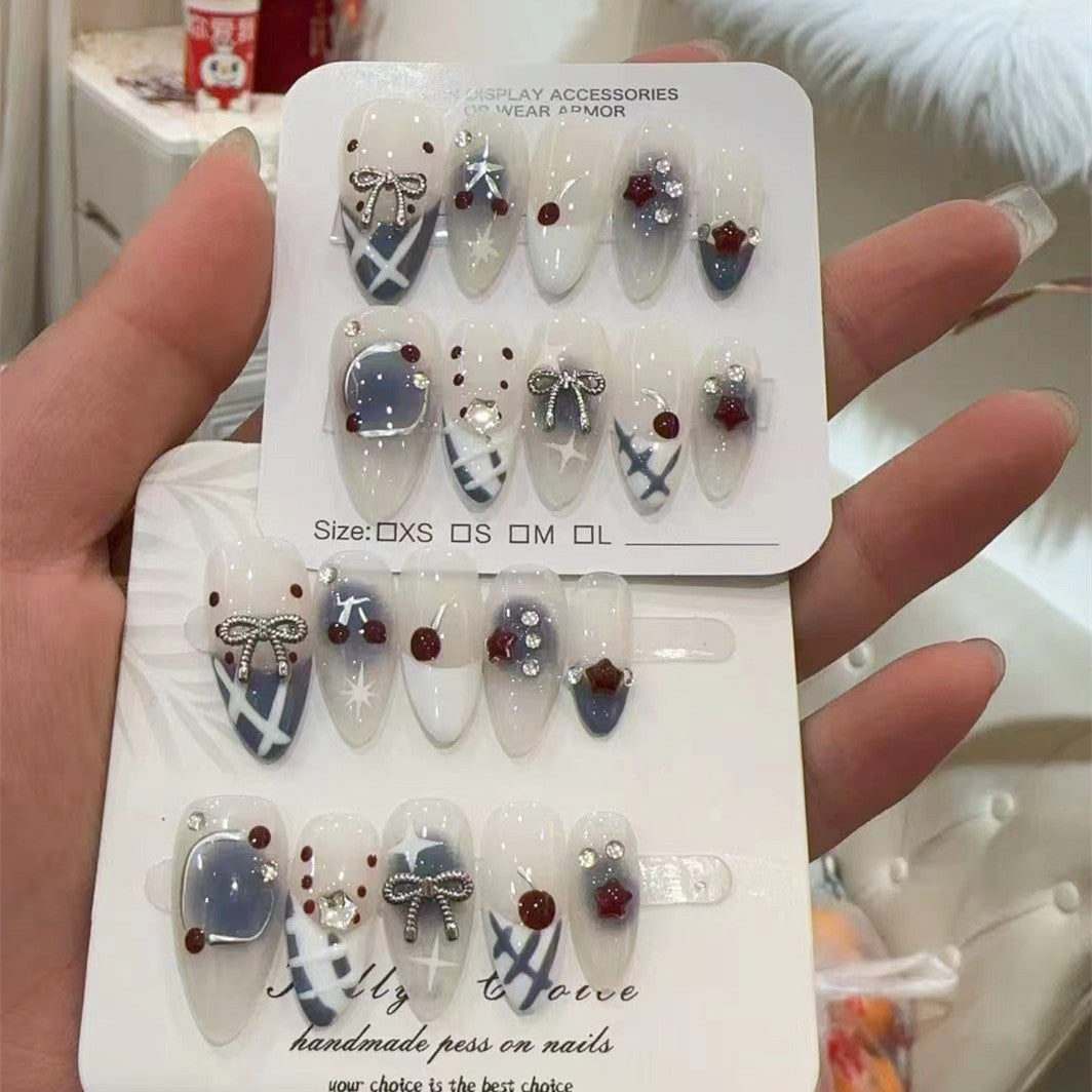 New Nail Patch Wearable Nail for Summer Pure Handmade Explosive 3D Color Ocean Series Detachable Phototherapy Nail