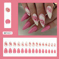 Simple Solid Color Fake Nail Wearing Nail Peach Blossom Detachable Nail Art Piece