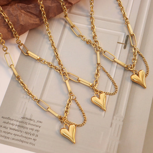 Tassel Love Necklace Titanium Steel 18k Gold Love Bracelet Necklace