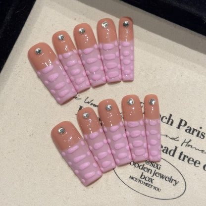 European and American Style Exaggerated Niche Abstract Heavy Industry Carved Handmade Nail Art