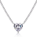 S925 Sterling Silver Necklace with A Heart-shaped Pendant Adorned with Diamonds