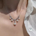S925 Silver Necklace Elegant Man-Made Pearl Necklace