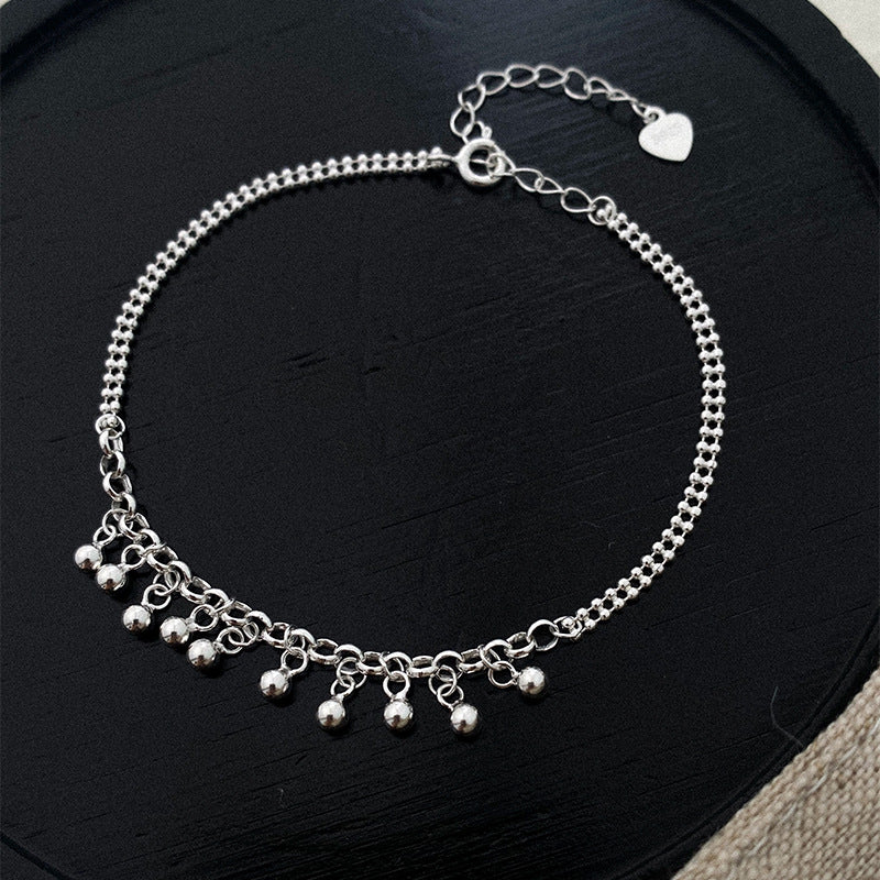 S925 Sterling Silver Bean Fringe Bracelet for Women