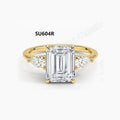 Light Luxury and High-end S925 Pure Silver Inlaid with Moissanite Ring, 1 Carat Pillow Shaped Olive Shaped Gold Ring with GRA Certificate