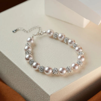 925 Silver Bracelet, Artificial Pearl Bracelet for Women