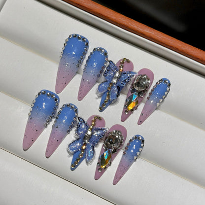 European and American Style Exaggerated Niche Abstract Heavy Industry Carved Handmade Nail Art