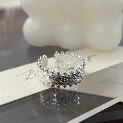 925 Sterling Silver Niche Design Ring, Crushed Ice Ring