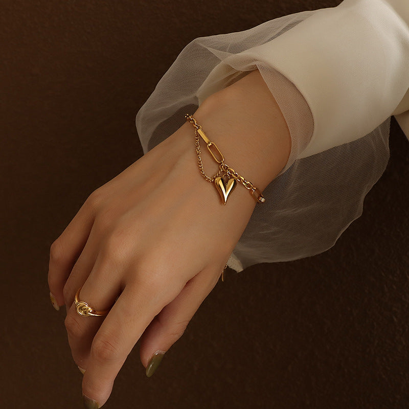 Tassel Love Necklace Titanium Steel 18k Gold Love Bracelet Necklace