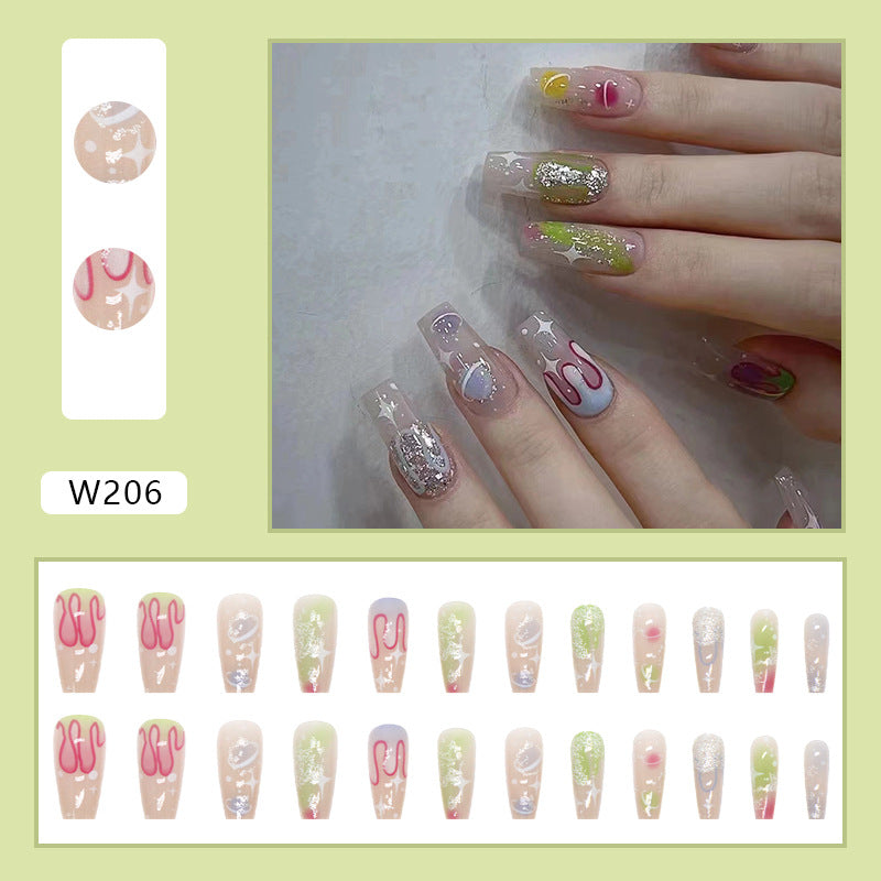 Wearing Nail Art Patches in A Set of 24 Pieces