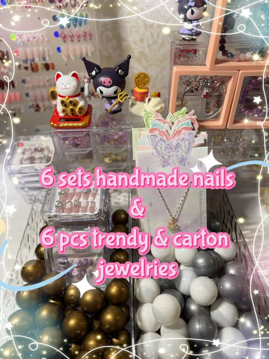 6 Sets Handmade Nails & 6 Pcs Nice Items Mystery Scoop